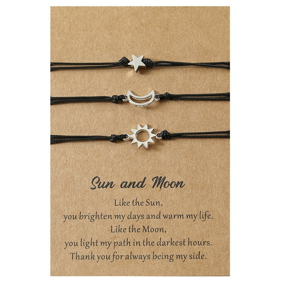 for Sun Moon Star Friendship Matching Bracelets Distance Relationship Bracelets for Him Her Mother Daughter