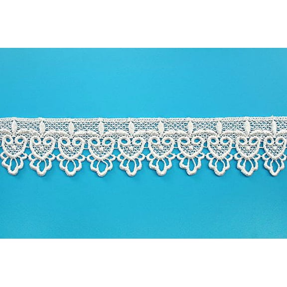 Altotux 2" Embroidered Floral Scalloped Venice Lace Trim Victorian Guipure Sewing Supplies By Yard (Ivory)