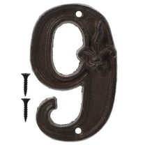 GETAJGHSD Cast Iron Door Number Coffee Antique Look House Address Sign with Mounting Screws