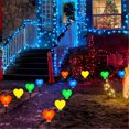 thumbnail image 6 of Set of 4 Solar Multicolor Heart Stake Lights for Valentine's Day Decor Outdoor Waterproof Heart Shaped Light for Garden Pathway Flowerbed Cemetery Grave Porch Walkway, 6 of 8