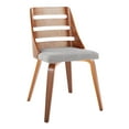 thumbnail image 4 of LumiSource Walnut Wood, Grey Fabric Trevi Chair - Set of 2, 4 of 6