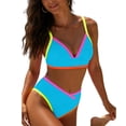 thumbnail image 3 of Roncen Women's Underwire Tankini Top Twist V Neck Push Up Swim Top Ruched Bathing Suit Tops Only, 3 of 5