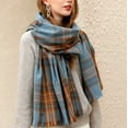 thumbnail image 4 of Blue Madras Checkered Winter Scarf, 4 of 4