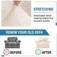 thumbnail image 7 of H.VERSAILTEX 2-Piece Velvet T Cushion Armchair Slipcover, Stretch 1 Cushion Sofa Cover with Separate T Cushion Cover, Non-Slip Furniture Protector, Ivory, 7 of 7