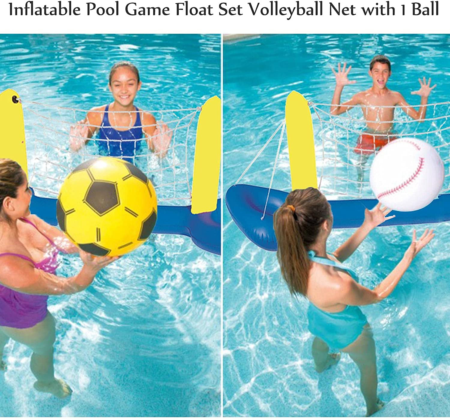 Inflatable Pool Volleyball Game Set Floating Net Water Play Summer Outdoor Funny 