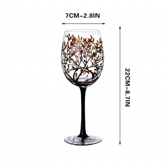 Verre à Vin Personnalisé Arbre Verre à Vin Arbre Coloré Peint à la Main Verre Coloré Anniversaire Mariage Saint-Valentin Verres à Vin Uniques