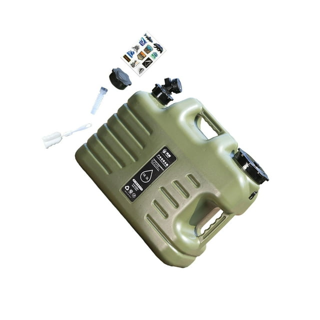 Decodeary Large Water Storage Jug Water Tank Drinks Container For Camping Container With Spigot Faucet Sturdy Odorless Green 40x20x30cm 18L