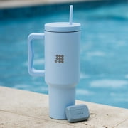 Cubitt Insulated Stainless Steel 40 oz Tumbler with Handle and Straw Lid, Cupholder Friendly