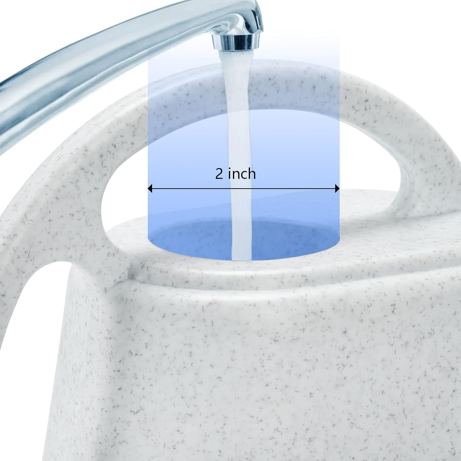 Watering Can, 1/2 Gallon Plastic Cans with Comfortable Handle, Small Garden Long Spout for Indoor Outdoor Plants, Gray White