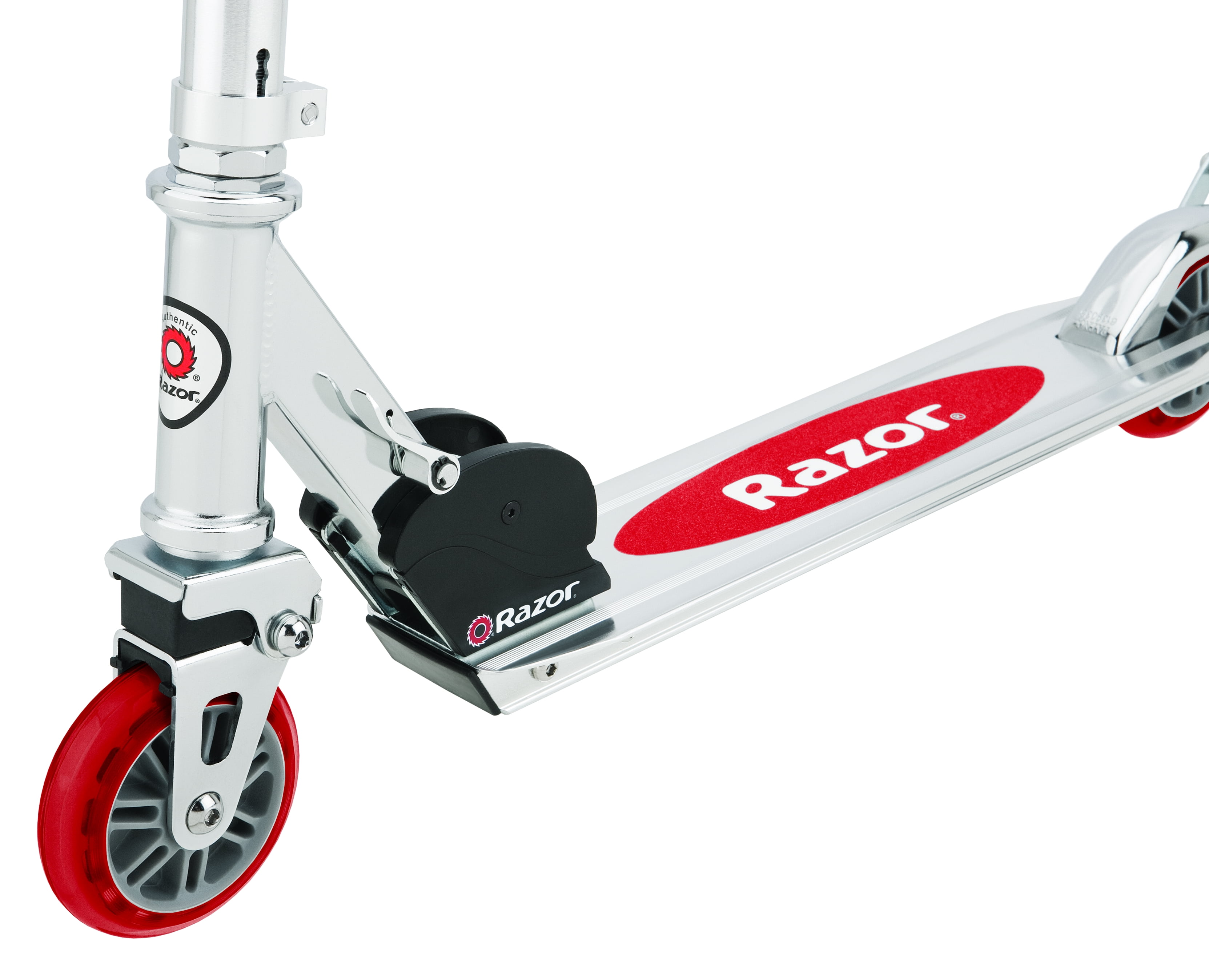 Razor A2 Kick Scooter – Red, Wheelie Bar, Foldable, Lightweight, for Child Ages 5+