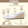 thumbnail image 3 of Cushionaire Ferry Espadrille Wedge Sandals for Women, Thong Platform Flip Flops with Cross Strap and Slip-On Design, 3 of 25
