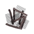 thumbnail image 5 of 24 Pcs/Lot Wig Combs for Making Wig Caps 7-teeth Steel Clips with Cloth Wig Combs for Hairpiece Caps (Dark Brown), 5 of 5