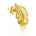 thumbnail image 2 of Precious Stars 14K Yellow Gold Feather Shaped Earring Studs, 2 of 4
