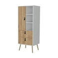 thumbnail image 3 of Miekor Furniture Chase White and Macadamia 2-Drawer Tall Dresser BS6753, 3 of 6