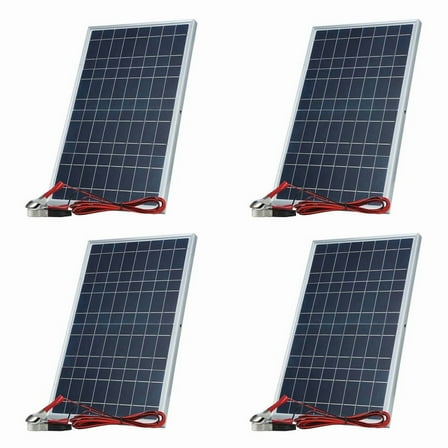 4X 12V Solar Panel Kit Complete 30W Power Portable Outdoor Rechargeable Solar Cell Generator for Home,4 x Solar Panel