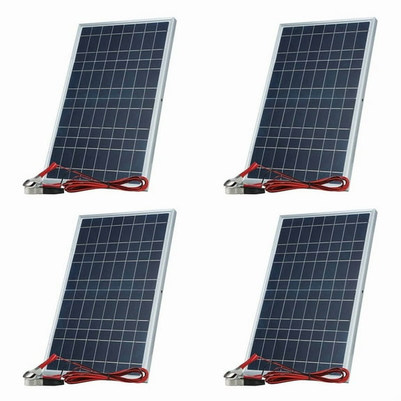 4X 12V Solar Panel Kit Complete 30W Power Portable Outdoor Rechargeable Solar Cell Generator for Home,4 x Solar Panel