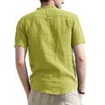 thumbnail image 4 of WAVSUF Men Lapel polo Shirt Soft Pique Polos for Mens Fashionable Round Neck Button Cotton T-Shirt Green Size S, 4 of 7