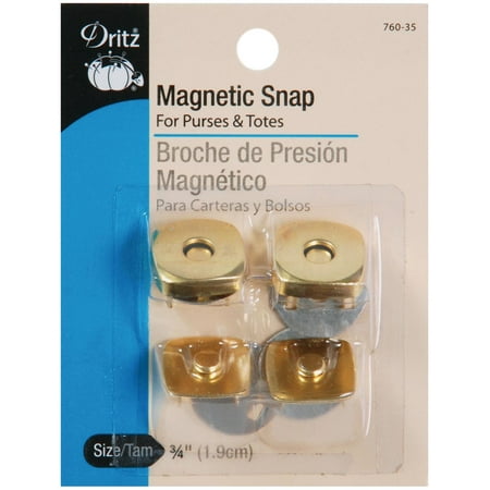 UPC: 0072879267174 | Dritz Magnetic Snaps 3/4  2/Pkg-Gilt Square