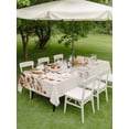 thumbnail image 4 of Outdoor Tablecloth with Umbrella Hole for Patio/Picnic/Party/Camping, Brown Orange Eucalyptus Waterproof Table Cloth Rectangle Table Cover Washable, Farmhouse Weeping Leaves Linen (54"x 80"), 4 of 8