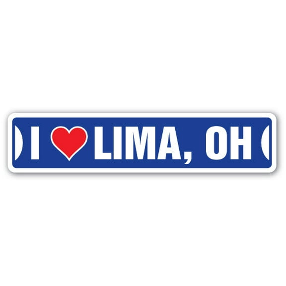 I LOVE LIMA OHIO Street Sign oh city state us wall road décor gift
