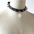 thumbnail image 1 of Gothic Star Pendant Rivet Choker Women Punk Leather Neckalce Jewelry, 1 of 6