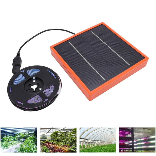 Luz De Cultivo De Planta Solar, 5W Luz LED Estable De Espectro Completo Con Energía Solar Para Plantas De Interior GOODUA VEG FLORM Lámpara De Cultivo Hidropónico