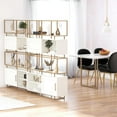 thumbnail image 3 of CosmoLiving by Cosmopolitan Goldie Modern Bookcase Room Divider, White and Brassy Gold, 3 of 13