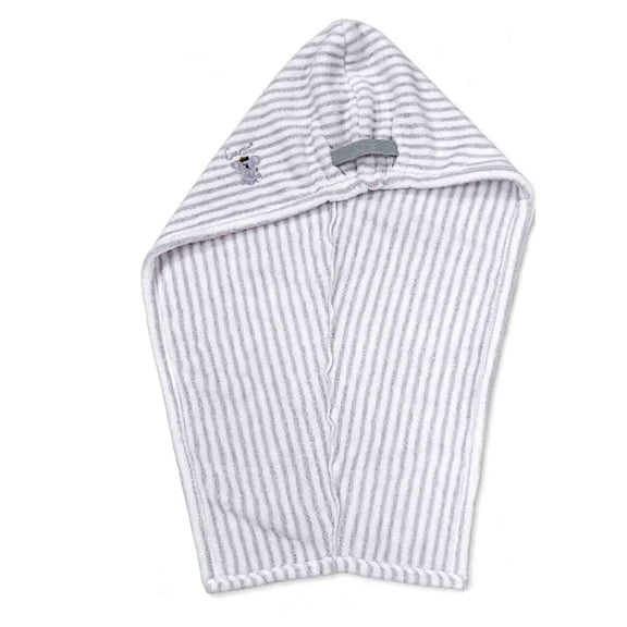 Striped Cotton Hair Towel Wrap for Women – Anti-Frizz Super Absorbent Quick Drying Hair Turban for Wet Hair Purple