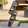 thumbnail image 3 of LuxenHome Fontaine Extérieure Moderne en Ciment Brun, 3 of 10