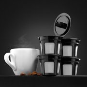 OFEFE 4 Pcs Compatible with Keurig 1.0, Keurig 2.0,Etc,Reusable K Cups for Keurig - 4 Black Refillable Kcups Coffee Filters for Keurig Coffee Makers