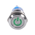 thumbnail image 1 of 19mm 12v Power Push Button Switch, 12v 24V Waterproof Stainless Selflocking Latching Metal 2 Pin 12v Switch Blue LED Car Self Locking 1NO1NCBlue, 1 of 3
