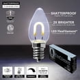 thumbnail image 5 of C7 FlexFilament Shatterproof Cool White LED Christmas Lights Replacement Vintage Edison Bulbs, 0.8W E12 Base (Pack of 5), 5 of 6