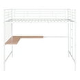 thumbnail image 6 of Harper & Bright Designs Full Size Loft Bed with Desk and Metal Grid, Metal High Loft Bed Frame for Teens, White, 6 of 10