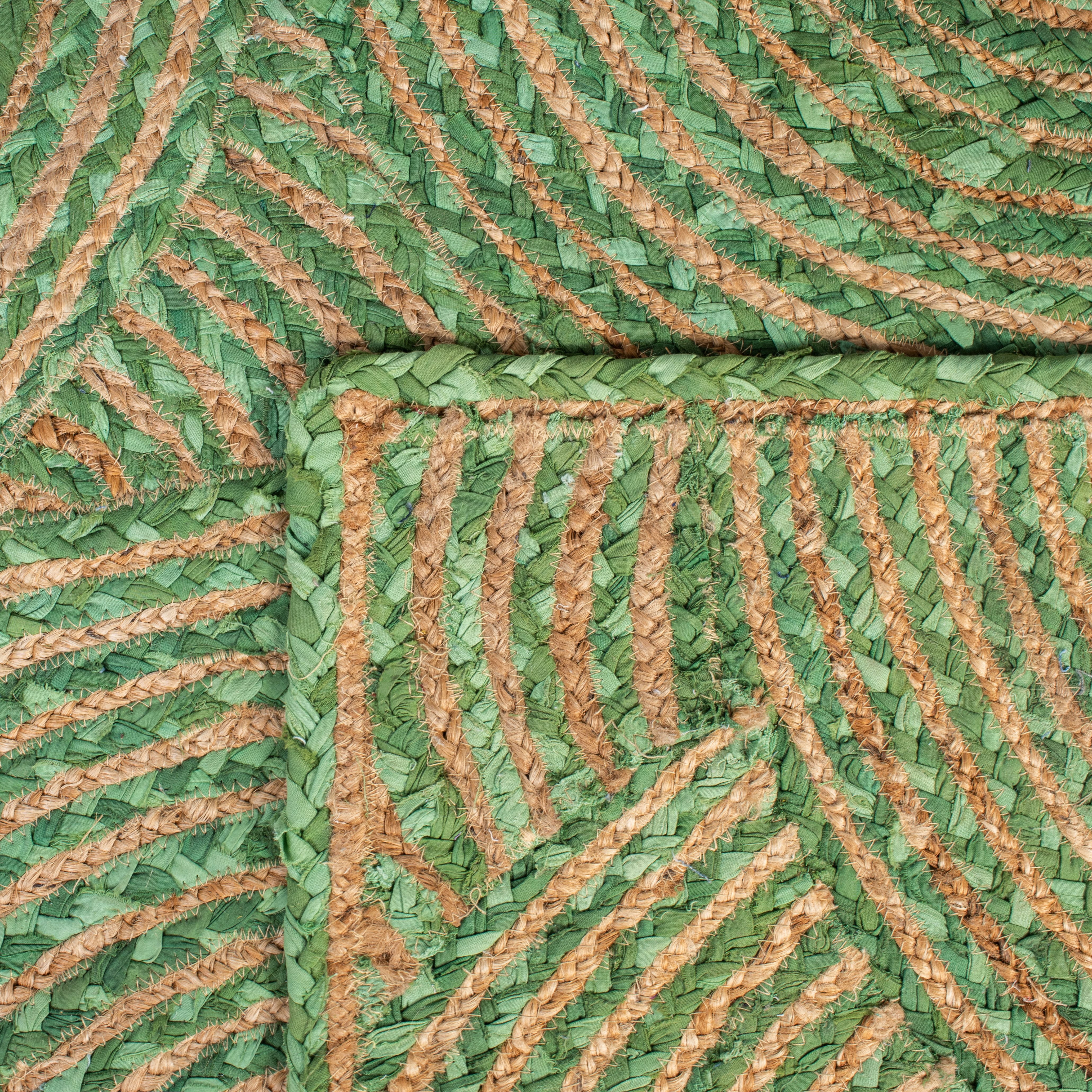 SAFAVIEH Cape Cod Bora Geometric Area Rug, Green/Natural, 9' x 12'