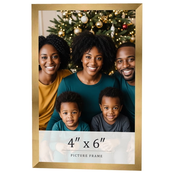4x6 IN Frame Gold Bronze Solid Wood Picture Frame Width 0.75 Inches | Interior Frame Depth 0.5
