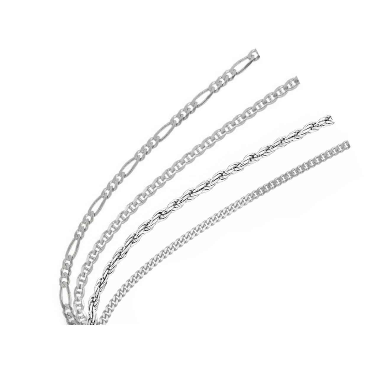 Solid Italian Sterling Silver Chains 16-30 Inch - 5 Styles - Walmart.com Solid Italian Sterling Silver Chains 16-30 Inch - 5 Styles - Walmart.com