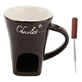thumbnail image 2 of JUEGO DE CALENTADOR DE MANTEQUILLE DE CERÁMICA, OLLA CALENTORA DE MANTEQUILLE DE GRAN RENDIMIENTO CON ASA Y TENEDOR PARA USO EN LA COCINA DE CHOCOLOGO O QUESO, 2 of 7