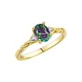 thumbnail image 5 of RYLOS Rings for Women 14K Gold Plated Silver Classic Style Birthstone Ring 7X5MM Oval Gemstone & Diamonds June Alexandrite Jewelry for Women Size 8, 5 of 7