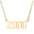 thumbnail image 1 of Collar con colgante de número de año de nacimiento de acero inoxidable con número dorado, collar de cumpleaños, joyería de cadena para mujeres y niñas, 1 of 6
