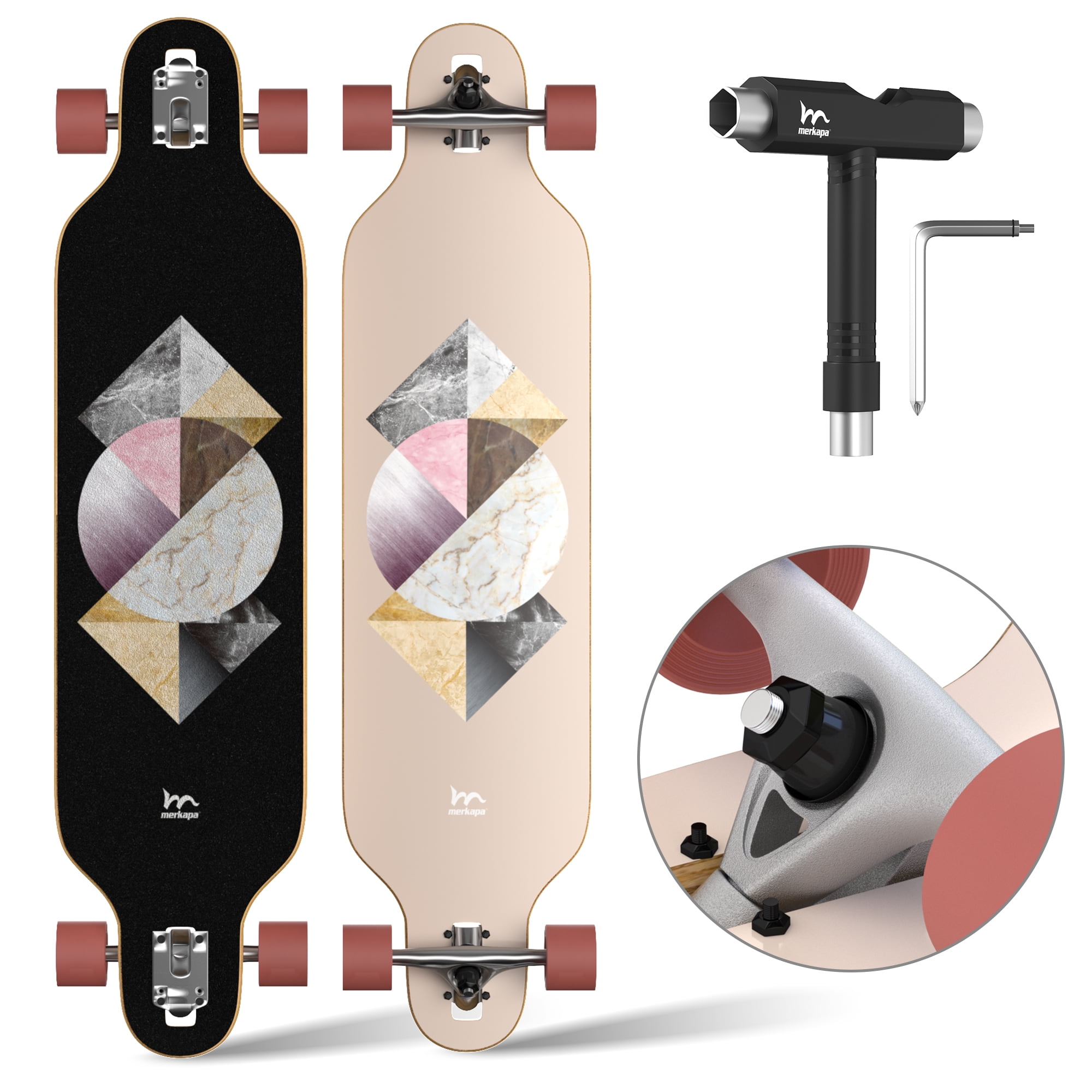 Complete Skateboard Longboard Drop Through 41 Inch Maple Deck Cruiser Downhill 