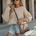 thumbnail image 4 of Tutolipy Waterproof PU Leather Crossbody Shoulder Purse for Short Trips Travel, Lightweight Zipper Pockets Women PU Shoulder Bag, Vintage Deer Dreamcatcher, 4 of 7