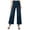 Blue, variant on MuZeFu Womens Jeans Straight Leg White Women's Solid Color Casual Pocket Button Denim Pants
