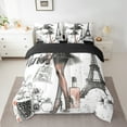 thumbnail image 2 of Castle Fairy Black Girl 7-Piece Twin Bedding Sets,Eiffel Tower Bedding Comforter Set,Bling Glitter Breathable Sheet Sets,Luxury Teens Bedroom Decor,Reversible, 2 of 8