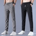 thumbnail image 2 of Pantalones de seda helada para hombre, pantalones informales de pierna recta, transpirables, holgados, de cintura media, de Color sólido, pantalones deportivos finos de secado rápido Tan Jianjun unisex, 2 of 2