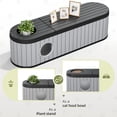 thumbnail image 4 of Nihsuao Hidden Cat Litter Box Enclosure with Round Lift-Up Door, Multi-Functional Resin Cat Cabinet for Living Room & Bedroom, Gray, 4 of 7