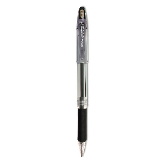 Zebra Jimnie Stick Gel Pen Value Pack, Medium 0.7mm, Black Ink, Smoke Barrel, 24/Box (14410)