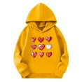 thumbnail image 4 of ATOGUTA Girls Valentine's Day Sweatshirt Hooded Heart Sweatshirt Fall Winter Kid Long Sleeve Shirt Pullover Top Size 3T-14, Yellow, 4 of 5