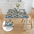 thumbnail image 2 of WYYP Flowers Square Tablecloth with Elastic Edge 100% Polyester Fiber 40*40, 2 of 8