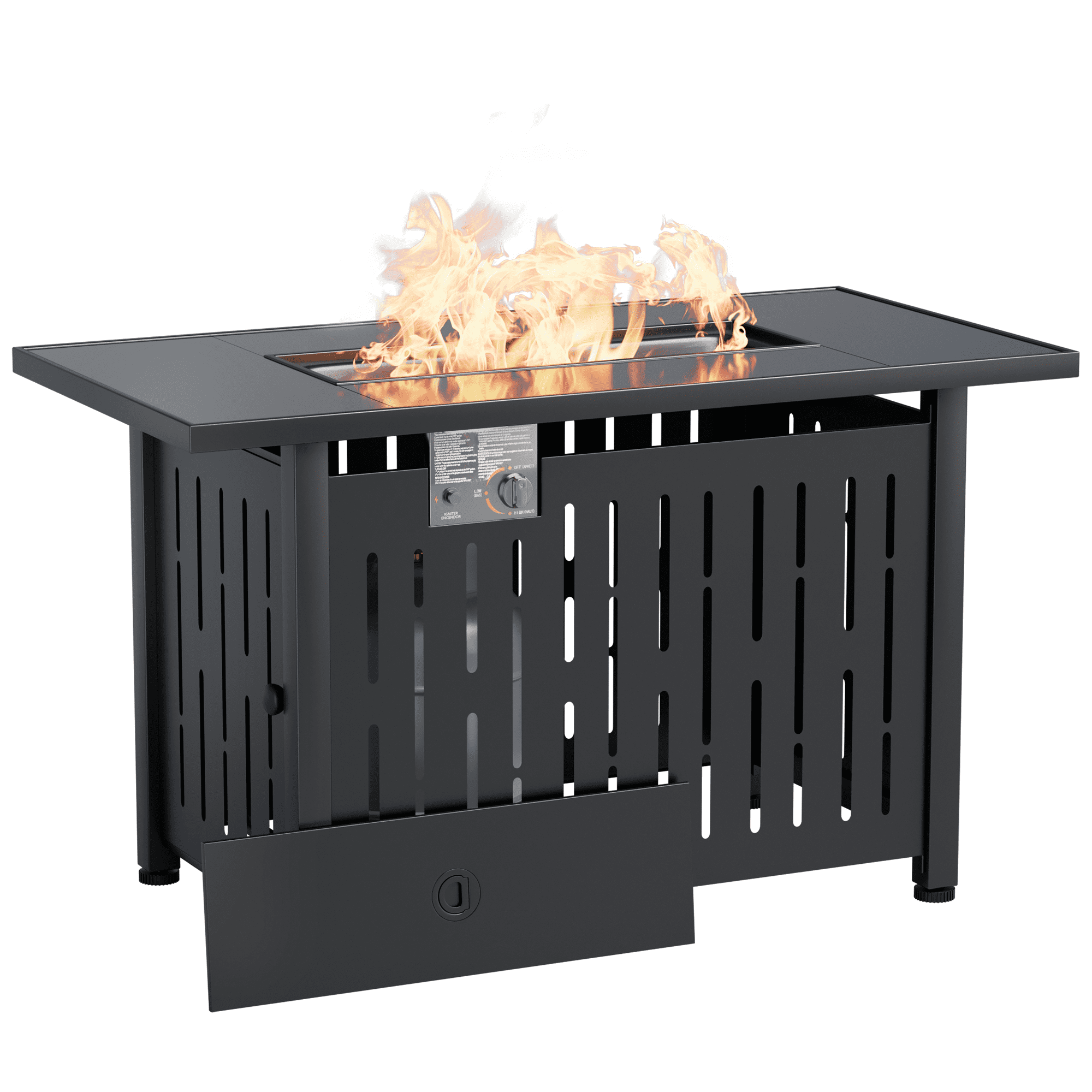 Homall Patio Fire Pit Table 43 Inch Propane Gas Fire Table 50000 BTU Outdoor Wicker Fire Tables with Glass Beads