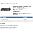 thumbnail image 2 of Power Seat Switch - Compatible with 2017 - 2018 Buick LaCrosse, 2 of 2